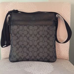Gently used black coach crossbody messenger bag